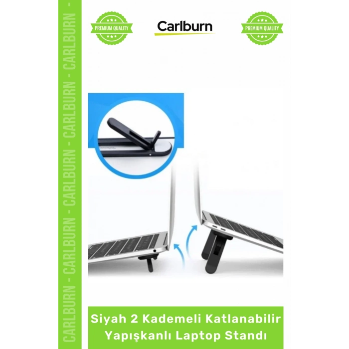 Özel Üretim Ergonomik Notebook Yükseltici Siyah 2 Kademeli Katlanabilir Yapışkanlı Laptop Standı