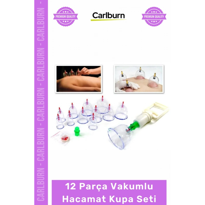 #Hacamat Dayanıklı Ergonomik Silikon Masajlı Aparatı 12 Parça Vakumlu Hacamat Kupa Çekme Seti