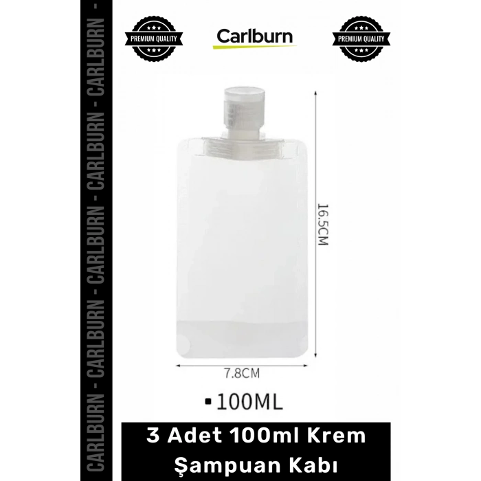 Özel Üretim Sızdırmaz Seyahat Tipi Kozmetik 3 Adet 100ml Krem Şampuan Kabı Tekrar Kullanılabilir Set