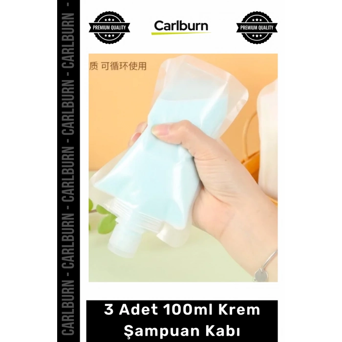 Özel Üretim Sızdırmaz Seyahat Tipi Kozmetik 3 Adet 100ml Krem Şampuan Kabı Tekrar Kullanılabilir Set