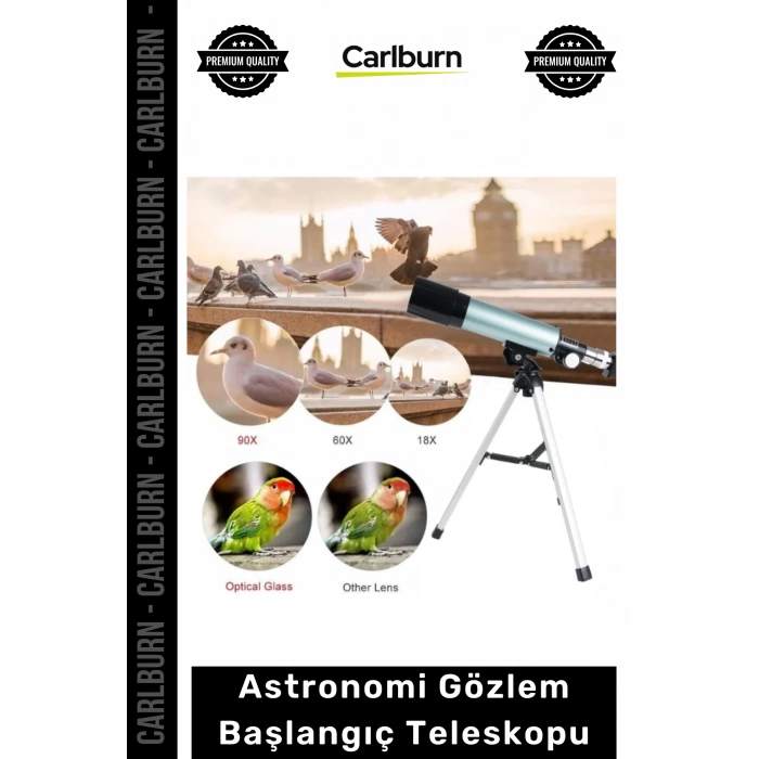 Özel Üretim Profesyonel 50mm Mercekli Uzay Refraktör Tripodlu Astronomi Gözlem Başlangıç Teleskopu