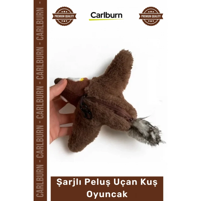 #Petshop Kedi Avcılık İçgüdüsü Tetikleyici Kanat Çırpan Sesli USB Şarjlı İpli Peluş Uçan Kuş Oyuncak