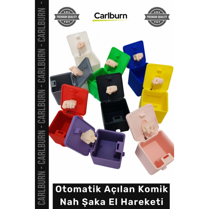 #Hediye 3D Baskılı Butona Basınca Otomatik Açılan Komik Şaka Nah El Hareket Hediyesi - Siyah Renk
