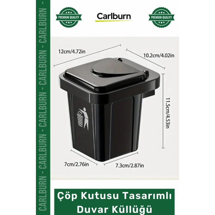 #OtoKüllük Balkon Teras Dekoratif Pratik Kapaklı Metal Hazneli Çöp Kutusu Tasarımlı Duvar Küllüğü