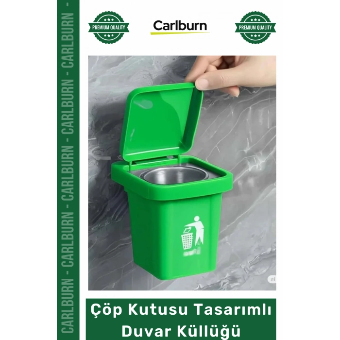 #OtoKüllük Balkon Teras Dekoratif Pratik Kapaklı Metal Hazneli Çöp Kutusu Tasarımlı Duvar Küllüğü