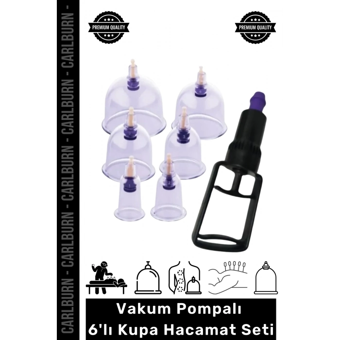 #Hacamat Profesyonel Vakumlu Hacamat Terapi Pompalı Hijyenik Kaliteli Hacamax 6 Adet Kupa Seti