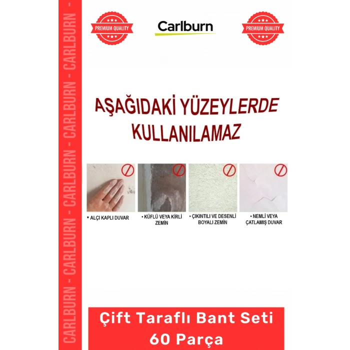 Nano Jel Şeffaf Süper Güçlü Yıkanabilir Tekrar Kullanılabilir Çift Taraflı Bant Seti 60 Parça