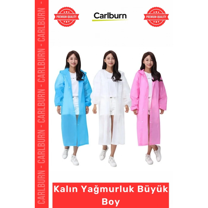 Özel Üretim Su Geçirmez Rüzgar Kesici Unisex Sarı Beyaz Gül Kurusu Uzun Kalın Yağmurluk Büyük Boy