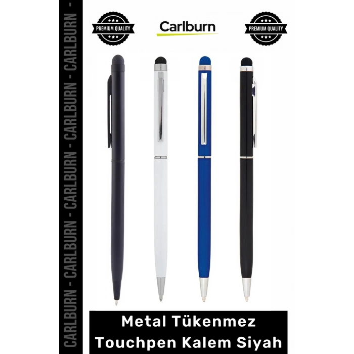 #Kalem Logo Baskılı Kurumsal Hediye Lüks Şık Dokunmatik Metal Tükenmez Touchpen Kalem Siyah