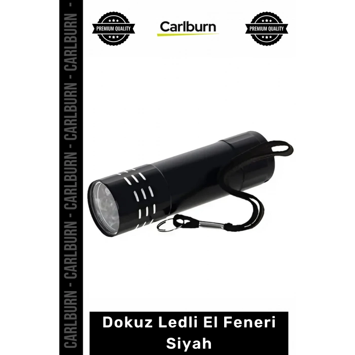 #Elfeneri Yüksek Işık Güçlü Taşınabilir Kaliteli Kompakt Kamp Feneri Dokuz Ledli El Feneri Siyah