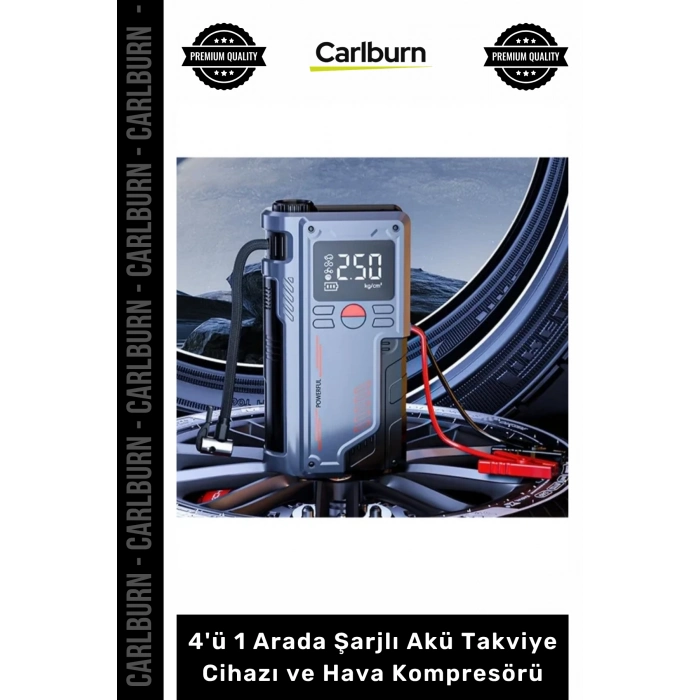 Özel Üretim 1000A Jump Starter Powerbank 4ü 1 Arada Şarjlı Akü Takviye Cihazı  ve Hava Kompresörü