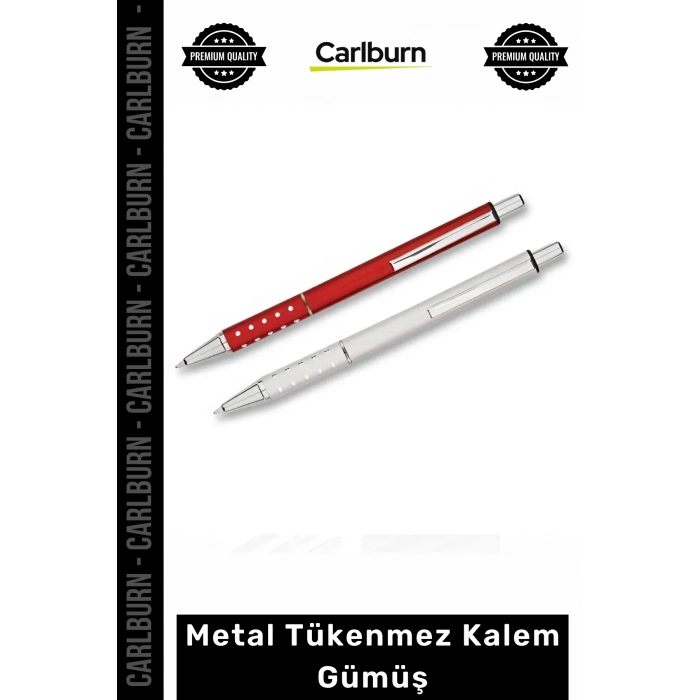 Özel Üretim Lüks Ofis Tipi Hediyelik Şık Tasarım Kurumsal Logolu Kalite Metal Tükenmez Kalem Gümüş