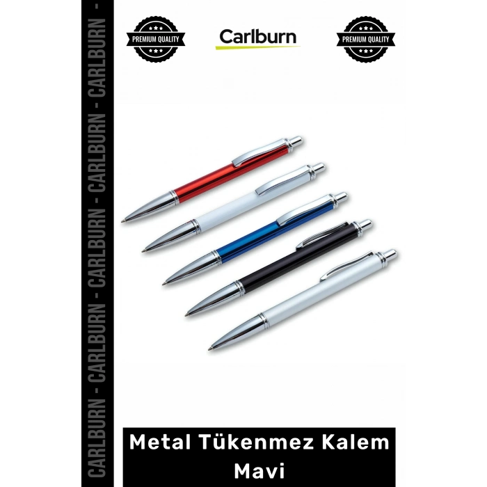 Özel Üretim Şık Kaliteli Logo Baskılı Promosyon Çelik Kurumsal Hediye Metal Tükenmez Kalem Mavi