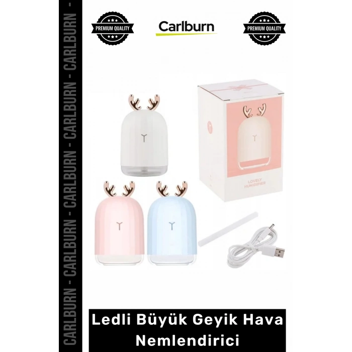 Özel Üretim Sessiz Taşınabilir Ultrasonic USB Şarjlı Dekoratif Ledli Büyük Geyik Hava Nemlendirici