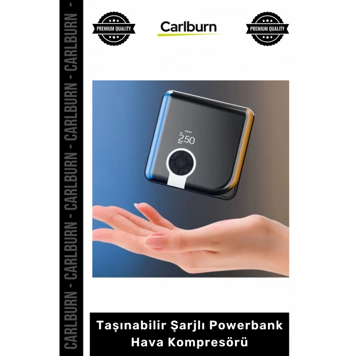 #Kompresör 4000mAh Batarya Akıllı Dijital Gösterge Taşınabilir Şarjlı Powerbank Hava Kompresörü