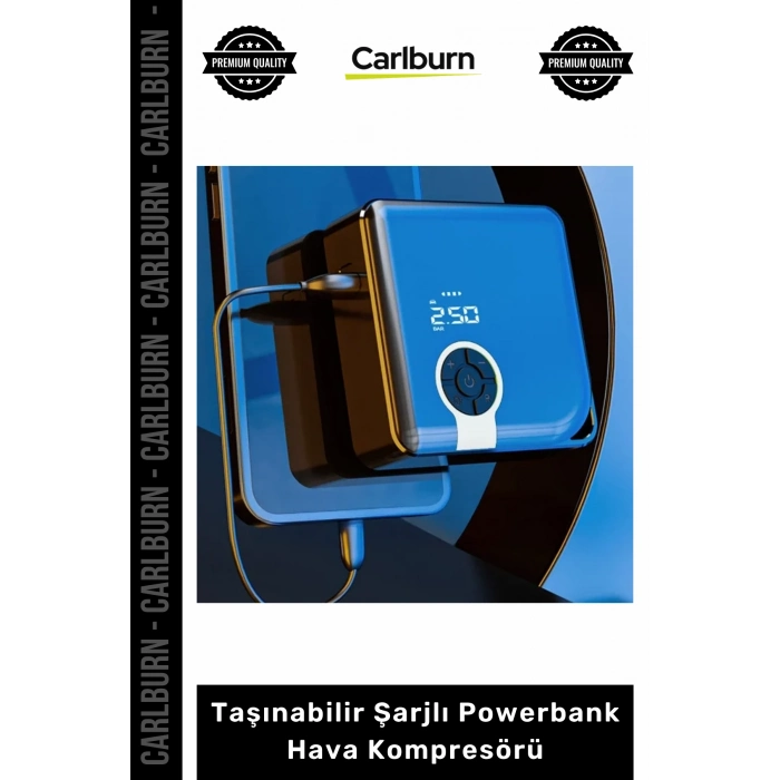 #Kompresör 4000mAh Batarya Akıllı Dijital Gösterge Taşınabilir Şarjlı Powerbank Hava Kompresörü
