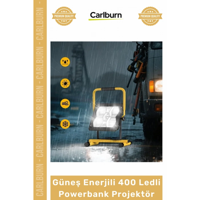 Özel Üretim Solar Şarjlı Kamp Şantiye Bahçe Aydınlatma Güneş Enerjili 400 Ledli Powerbank Projektör