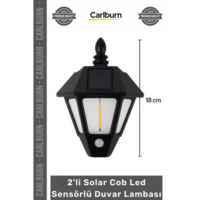 Özel Üretim Bahçe Aydınlatma Güneş Enerjili Su Geçirmez 2li Solar Cob Led Sensörlü Duvar Lambası