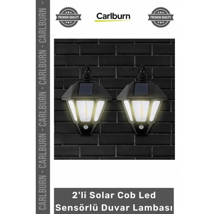 Özel Üretim Bahçe Aydınlatma Güneş Enerjili Su Geçirmez 2li Solar Cob Led Sensörlü Duvar Lambası