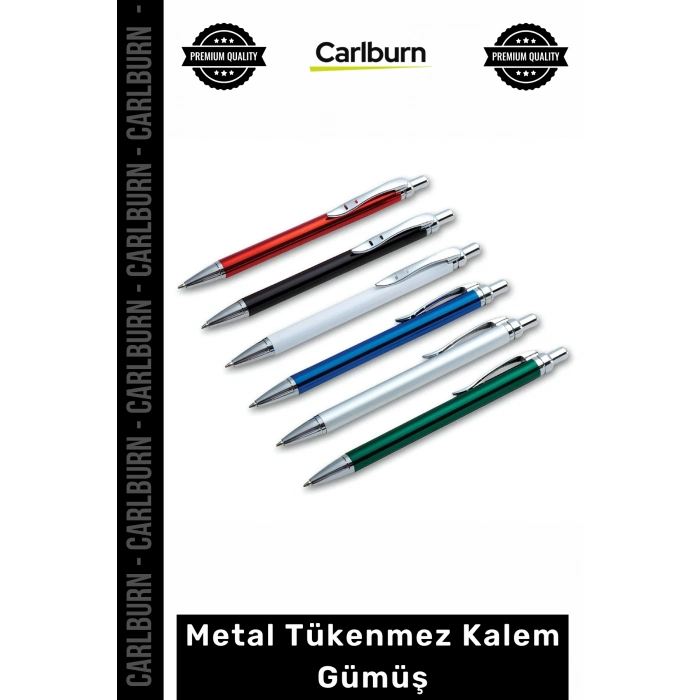 Özel Üretim Promosyon Kurumsal Logo Baskılı Şık Kaliteli Lüks Ofis Metal Tükenmez Kalem Gümüş