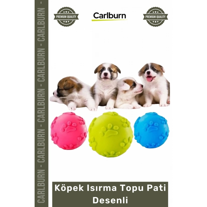 Özel Üretim Dayanıklı Kauçuk Eğitici Diş Kaşıma İnteraktif Sağlam Köpek Isırma Topu Pati Desenli