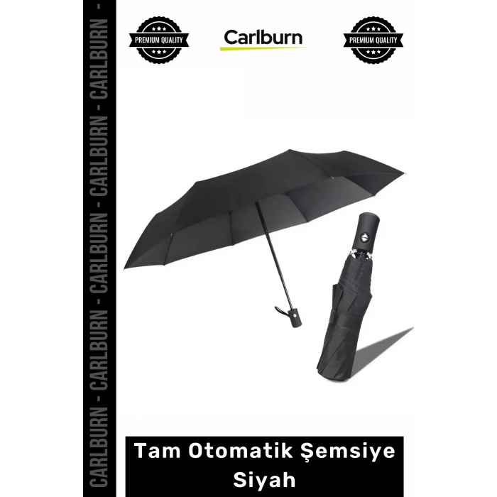 #Şemsiye Rüzgara Dayanıklı Sağlam Katlanabilir Lüks Kalite Konforlu Tam Otomatik Şemsiye Siyah