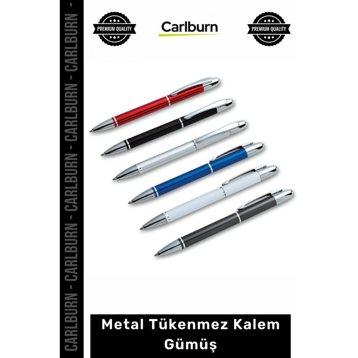 Özel Üretim Lüks Şık Promosyon Logolu Baskılı Kaliteli Kurumsal Ofis Metal Tükenmez Kalem Gümüş