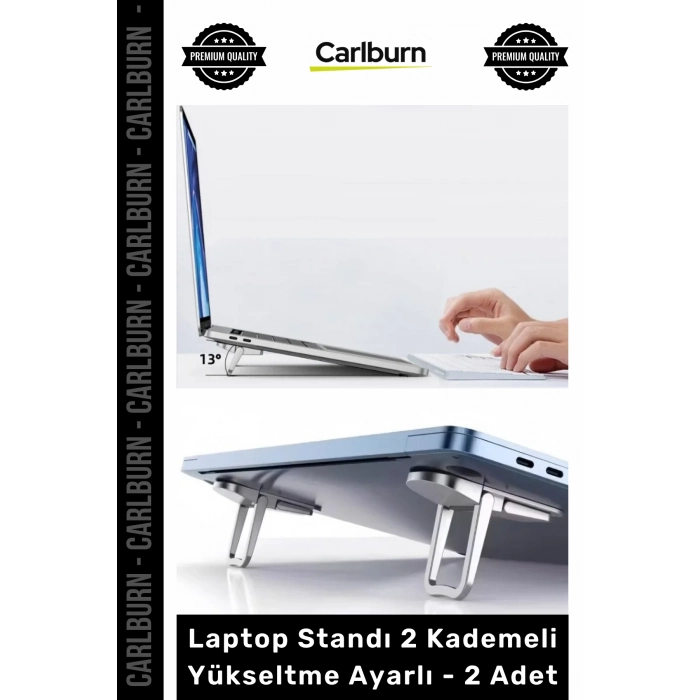 Özel Üretim Ergonomik Katlanabilir Plastik Kaymaz Laptop Standı 2 Kademeli Yükseltme Ayarlı 2 Adet