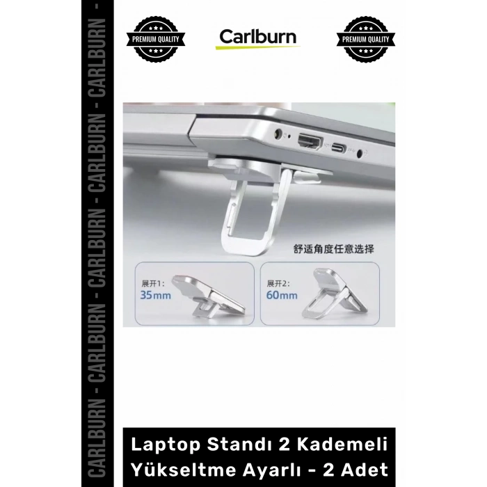 Özel Üretim Ergonomik Katlanabilir Plastik Kaymaz Laptop Standı 2 Kademeli Yükseltme Ayarlı 2 Adet