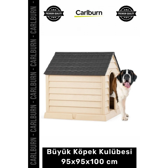#Petshop Su Geçirmez Plastik Dış Mekan Bahçe Tipi Konforlu Büyük Köpek Kulübesi 95x95x100 cm