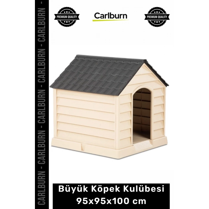 #Petshop Su Geçirmez Plastik Dış Mekan Bahçe Tipi Konforlu Büyük Köpek Kulübesi 95x95x100 cm