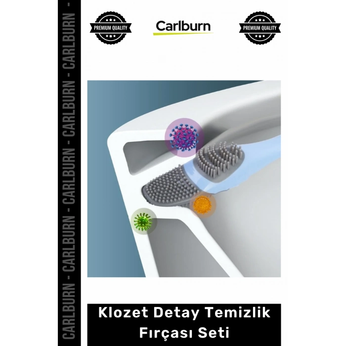 Özel Üretim Silikon Tırtıklı Hijyenik Banyo Ergonomik Pratik Klozet Detay Temizlik Fırçası Seti