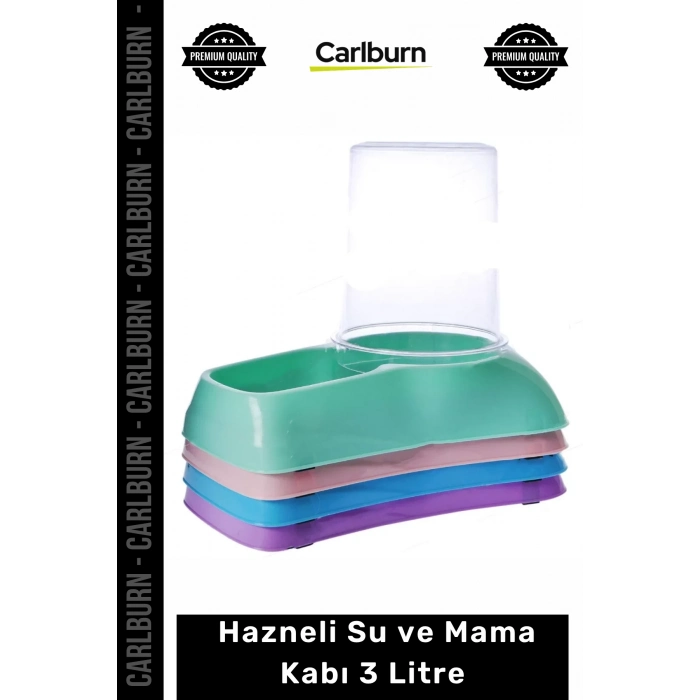 #MamaKabı Otomatik Besleme Kedi Köpek Dayanıklı 1 Sınıf Plastik Hazneli Su Mama Kabı 3 Litre