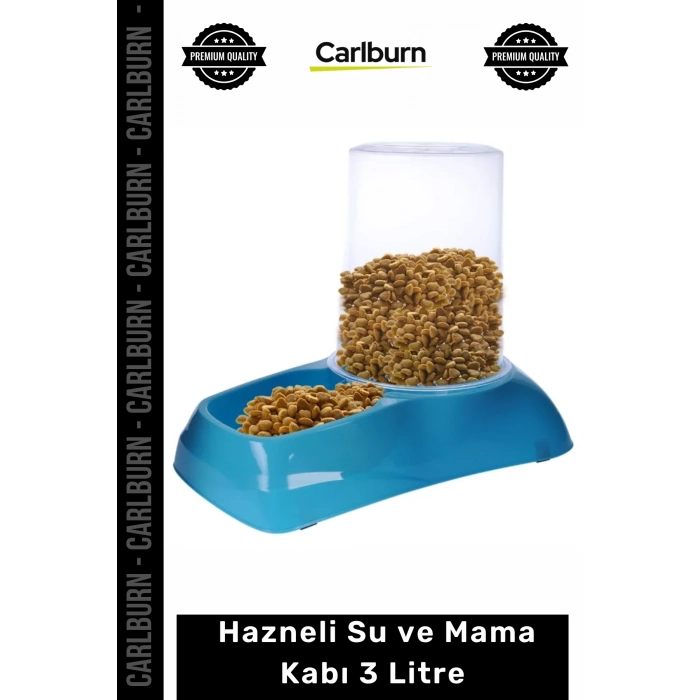 #MamaKabı Otomatik Besleme Kedi Köpek Dayanıklı 1 Sınıf Plastik Hazneli Su Mama Kabı 3 Litre