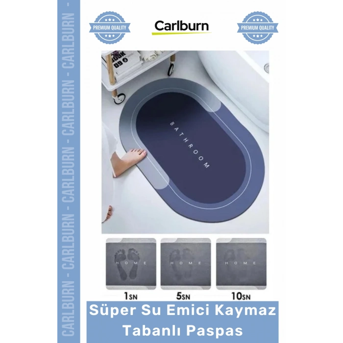 #Paspas Nappa Deri Hızlı Kuruyan Leke Tutmaz Banyo Mutfak Süper Su Emici Kaymaz Tabanlı Paspas