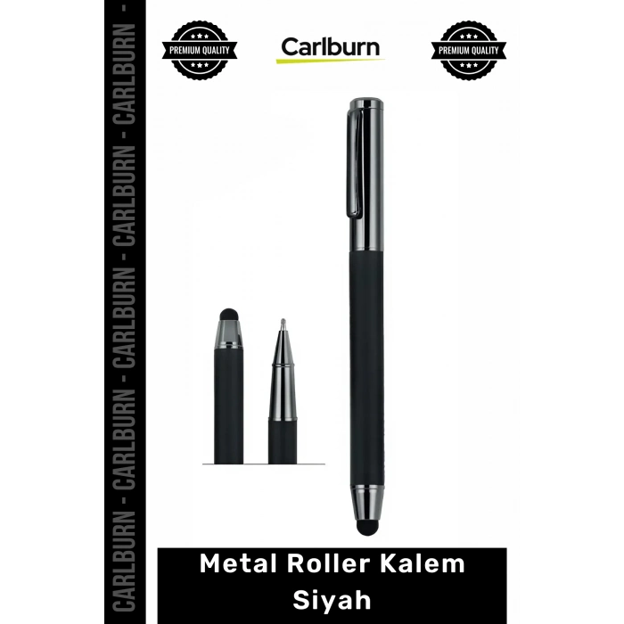 Özel Üretim Lüks Ofis Ergonomik Şık Kurumsal Hediyelik Çelik Gövdeli Jel Metal Roller Kalem Siyah