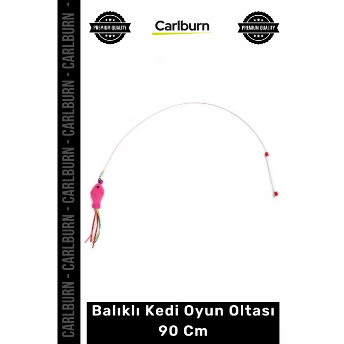 Özel Üretim Dayanıklı İnteraktif Eğitici Hareketli Avcı Kedi Oyuncağı Balıklı Kedi Oyun Oltası 90 Cm