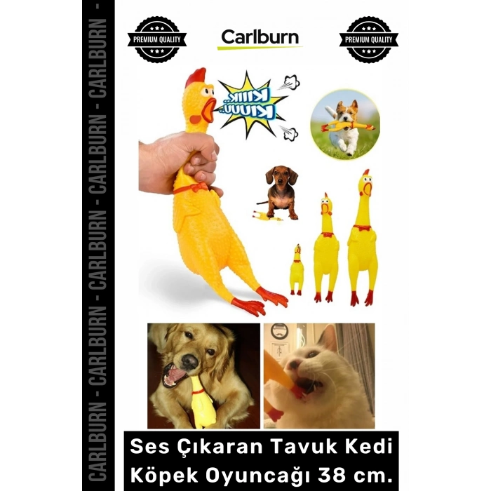 Özel Üretim İnteraktif Dayanıklı Eğlenceli Isırma Sağlam Ses Çıkaran Tavuk Kedi Köpek Oyuncağı 38 cm