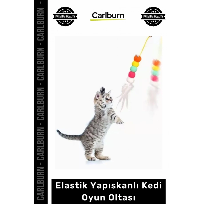 #Petshop Çanlı İnteraktif Hareketli Vantuzlu Zıplayan Egzersiz Elastik Yapışkanlı Kedi Oyun Oltası