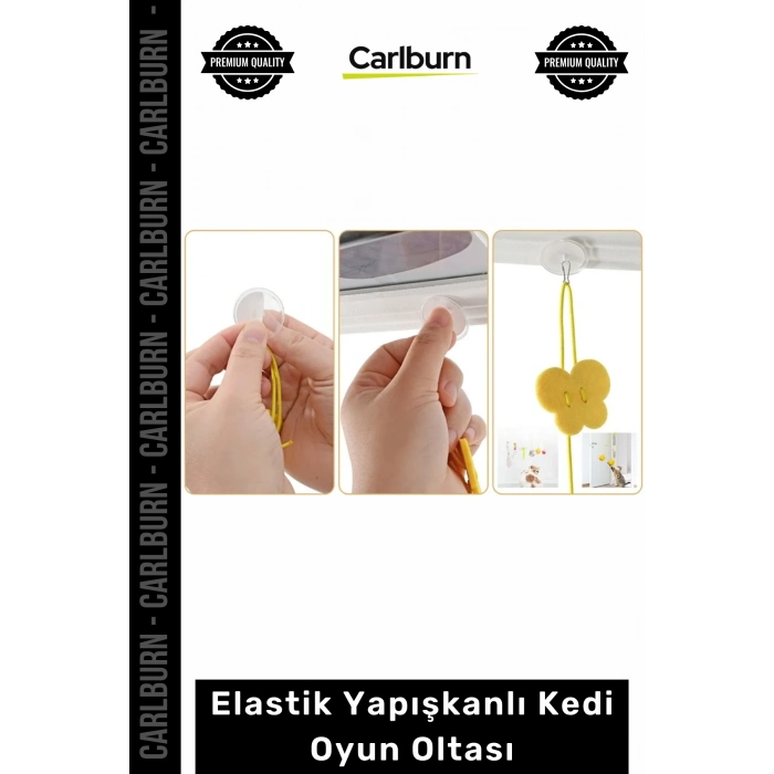 #Petshop Çanlı İnteraktif Hareketli Vantuzlu Zıplayan Egzersiz Elastik Yapışkanlı Kedi Oyun Oltası