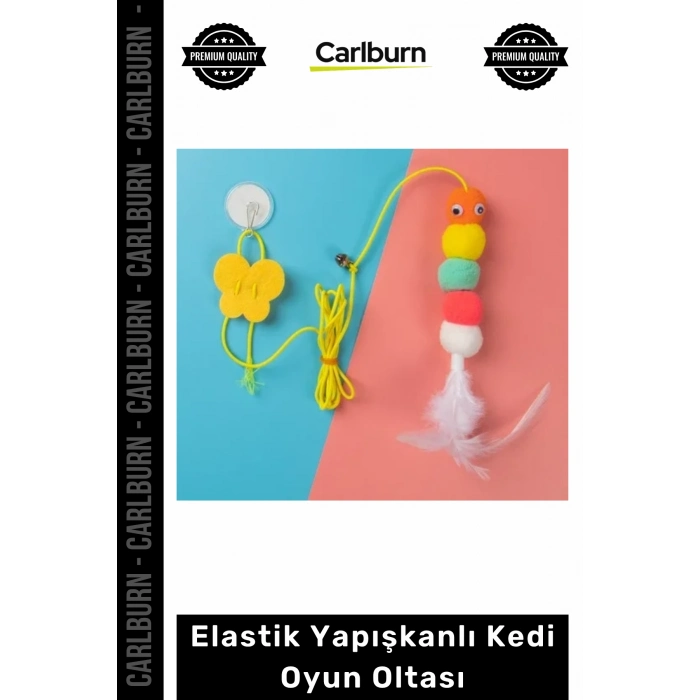 #Petshop Çanlı İnteraktif Hareketli Vantuzlu Zıplayan Egzersiz Elastik Yapışkanlı Kedi Oyun Oltası