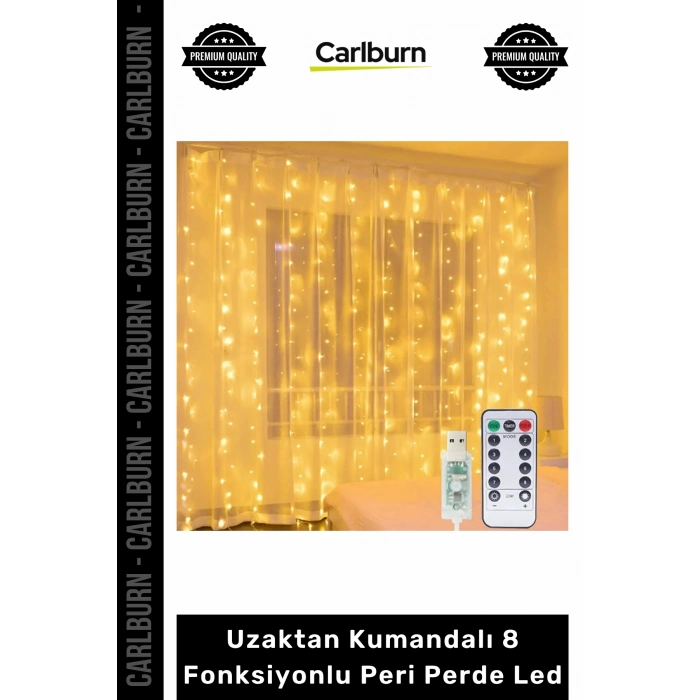 8 Fonksiyonlu Peri Perde Led Uzaktan Kumandalı Günışığı Perde Peri Led (3 mt x 3 mt)