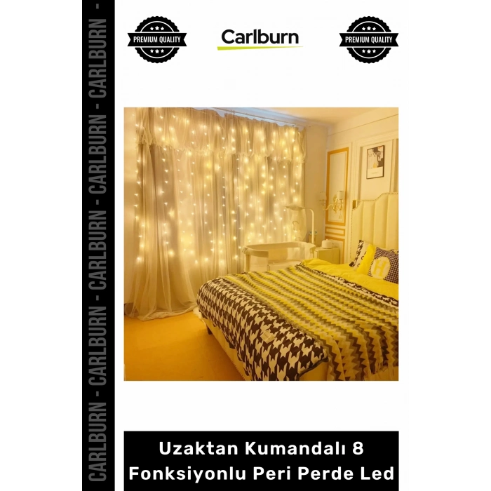 8 Fonksiyonlu Peri Perde Led Uzaktan Kumandalı Günışığı Perde Peri Led (3 mt x 3 mt)