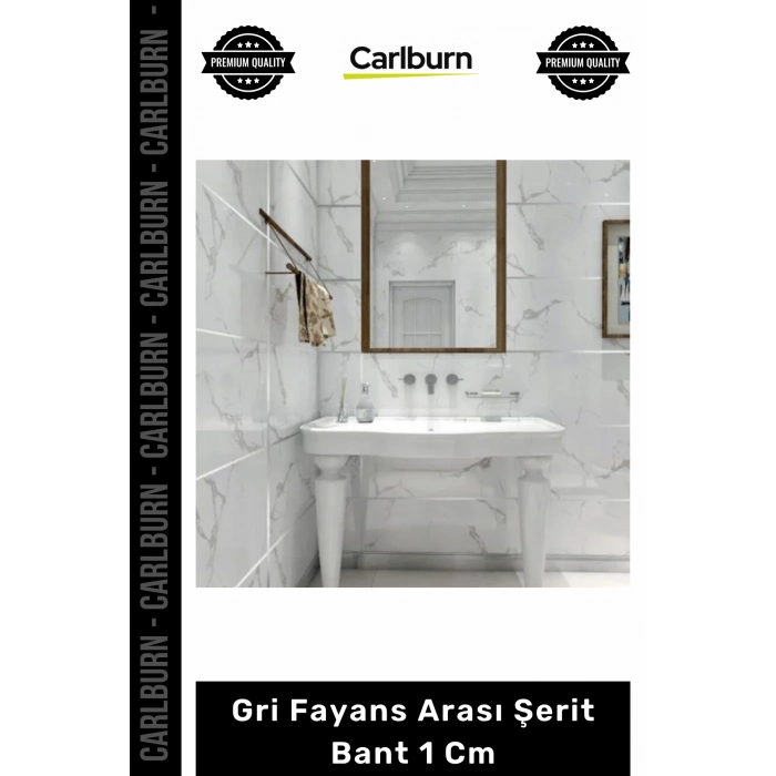 Özel Üretim Kendinden Yapışkanlı Karo Derz Dolgu Dekoratif 50 Metre Gri Fayans Arası Şerit Bant 1 Cm