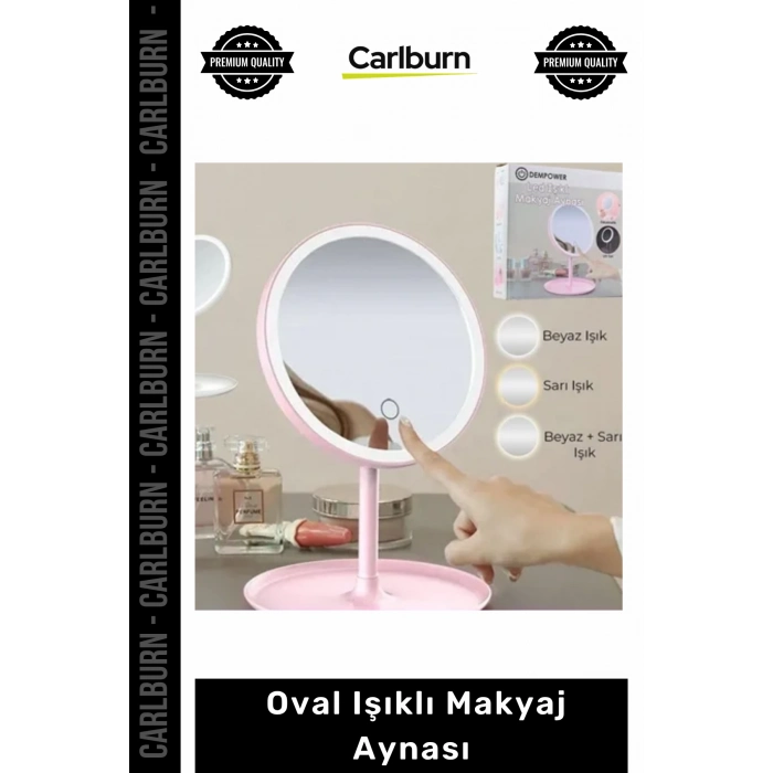 #Ayna Estetik Lüks LED Dokunmatik Ayarlanabilir Kaliteli Şık Dekoratif Modern Oval Işıklı Makyaj Aynası