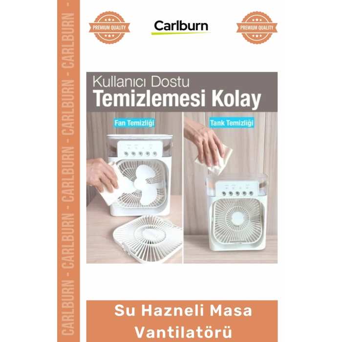 #Vantilatör Buzlu USB Buharlı Nemlendirici 600ml Sessiz Taşınabilir Ofis Tipi Su Hazneli Masa Vantilatör