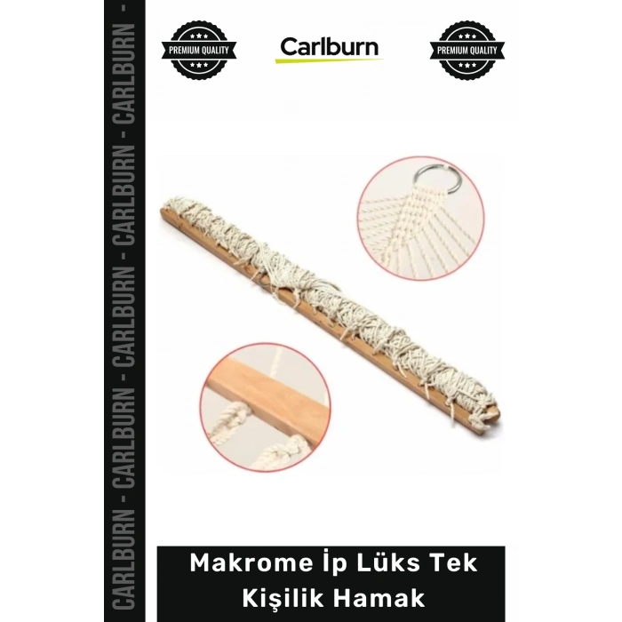 #Hamak Ahşap Çıtalı Sağlam 150 kg Taşıma Kapasiteli Bahçe Makrome İp Lüks Tek Kişilik Hamak