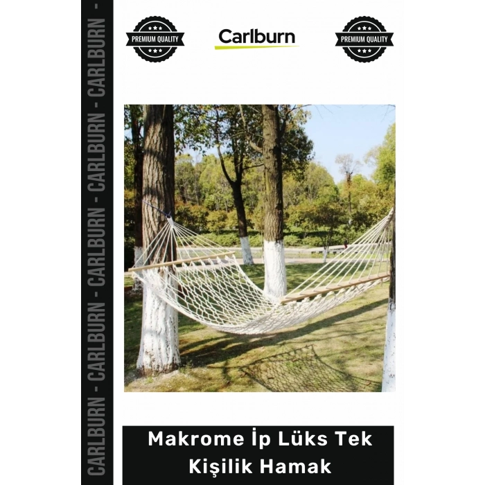 #Hamak Ahşap Çıtalı Sağlam 150 kg Taşıma Kapasiteli Bahçe Makrome İp Lüks Tek Kişilik Hamak