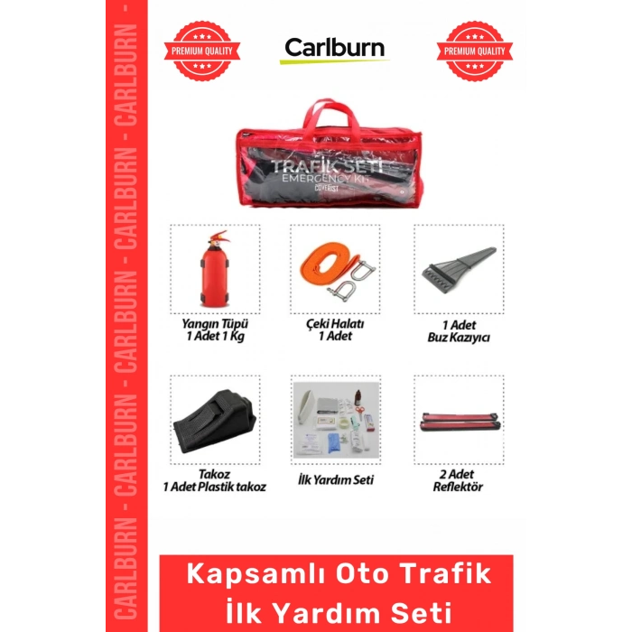 #Trafik Seti Yangın Tüpü Reflektör Çantalı Tuvturk Uyumlu Araç Çeki Halatı Kapsamlı Oto Trafik İlk Yardım Seti