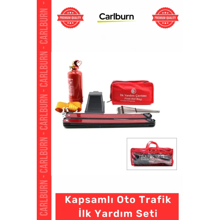 #Trafik Seti Yangın Tüpü Reflektör Çantalı Tuvturk Uyumlu Araç Çeki Halatı Kapsamlı Oto Trafik İlk Yardım Seti